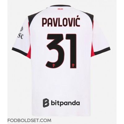 AC Milan Strahinja Pavlovic #31 Udebanetrøje 2025-26 Kortærmet AC Milan Strahinja Pavlovic #31 Udebanetrøje 2025-26 Kortærmet